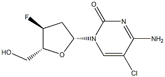 5-Chloro-3'-fluoro-2',3'-dideoxycytidine 结构式