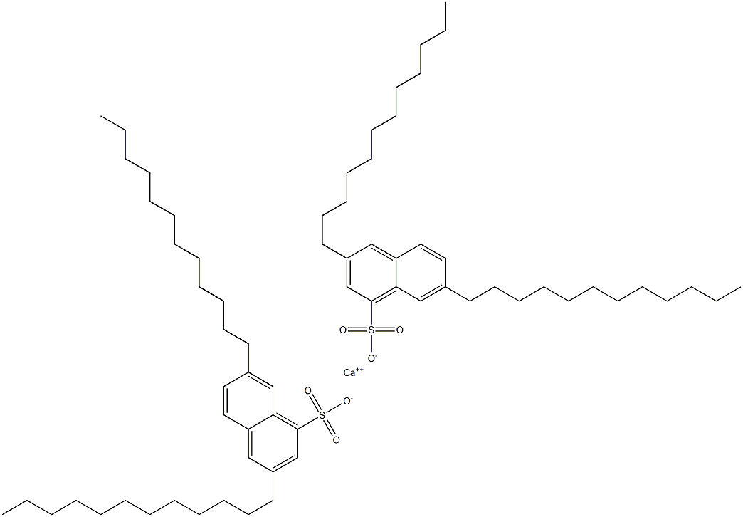 Bis(3,7-didodecyl-1-naphthalenesulfonic acid)calcium salt Structure