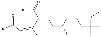 (2Z,4E,7S)-11-Methoxy-3,7,11-trimethyl-4-carboxy-2,4-dodecadienoic acid,,结构式