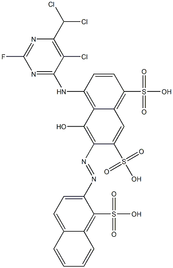 4-[[5-Chloro-6-(dichloromethyl)-2-fluoropyrimidin-4-yl]amino]-5-hydroxy-6-[(1-sulfonaphthalen-2-yl)azo]-1,7-naphthalenedisulfonic acid