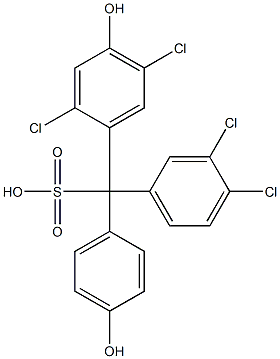 (3,4-Dichlorophenyl)(2,5-dichloro-4-hydroxyphenyl)(4-hydroxyphenyl)methanesulfonic acid,,结构式