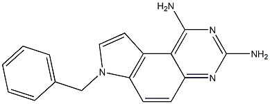 7-ベンジル-7H-ピロロ[3,2-f]キナゾリン-1,3-ジアミン 化学構造式