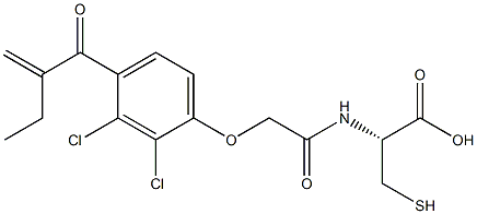 N-[[2,3-Dichloro-4-(2-methylene-1-oxobutyl)phenoxy]acetyl]-L-cysteine Struktur