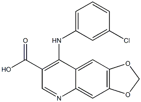 4-[[3-クロロフェニル]アミノ]-6,7-(メチレンジオキシ)キノリン-3-カルボン酸 化学構造式