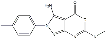 3-Amino-6-(dimethylamino)-2-(4-methylphenyl)pyrazolo[3,4-d][1,3]oxazin-4(2H)-one Struktur