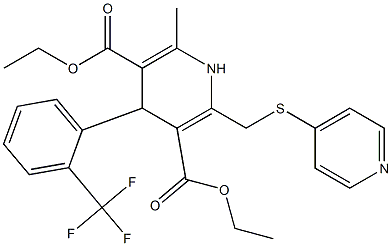 1,4-Dihydro-4-(2-trifluoromethylphenyl)-6-methyl-2-[(4-pyridinylthio)methyl]pyridine-3,5-dicarboxylic acid diethyl ester|