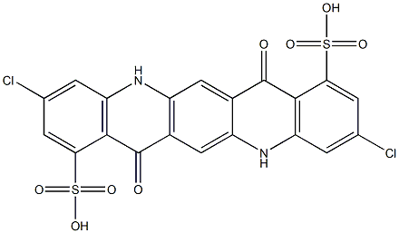 3,10-Dichloro-5,7,12,14-tetrahydro-7,14-dioxoquino[2,3-b]acridine-1,8-disulfonic acid,,结构式