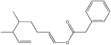 フェニル酢酸5,6-ジメチル-1,7-オクタジエニル 化学構造式