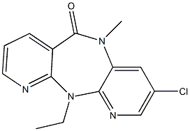 3-Chloro-5-methyl-11-ethyl-5,11-dihydro-6H-dipyrido[3,2-b:2',3'-e][1,4]diazepine-6-one Structure