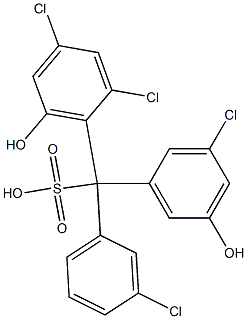 (3-Chlorophenyl)(3-chloro-5-hydroxyphenyl)(2,4-dichloro-6-hydroxyphenyl)methanesulfonic acid Structure