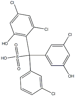 (3-Chlorophenyl)(3-chloro-5-hydroxyphenyl)(2,4-dichloro-6-hydroxyphenyl)methanesulfonic acid,,结构式