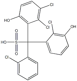 (2-Chlorophenyl)(2-chloro-3-hydroxyphenyl)(2,3-dichloro-6-hydroxyphenyl)methanesulfonic acid Structure