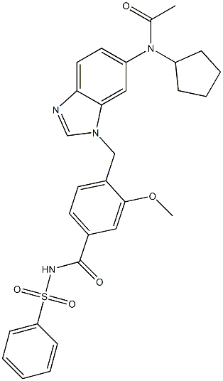 4-[6-(Cyclopentylacetylamino)-1H-benzimidazol-1-ylmethyl]-3-methoxy-N-(phenylsulfonyl)benzamide|