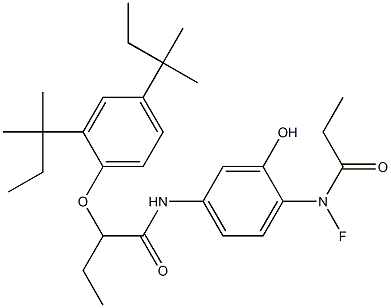 2-(N-Fluoro-N-propionylamino)-5-[2-(2,4-di-tert-amylphenoxy)butyrylamino]phenol,,结构式