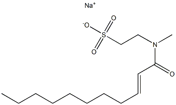 N-(2-ウンデセノイル)-N-メチルタウリンナトリウム 化学構造式