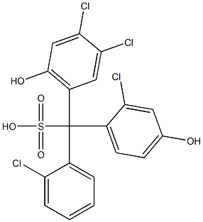 (2-Chlorophenyl)(2-chloro-4-hydroxyphenyl)(3,4-dichloro-6-hydroxyphenyl)methanesulfonic acid Struktur