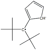 1-(シクロペンタジエニド-1-イル)-1-tert-ブチル-2,2-ジメチルプロピルラジカル 化学構造式