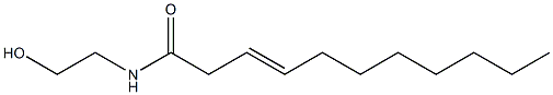 N-(2-ヒドロキシエチル)-3-ウンデセンアミド 化学構造式