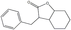ヘキサヒドロ-3-ベンジルベンゾフラン-2(3H)-オン 化学構造式