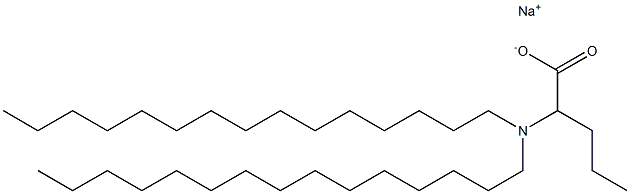 2-(ジペンタデシルアミノ)吉草酸ナトリウム 化学構造式