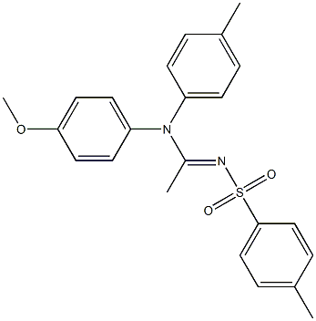 N1-(p-メトキシフェニル)-N1-(p-メチルフェニル)-N2-[(p-メチルフェニル)スルホニル]アセトアミジン 化学構造式