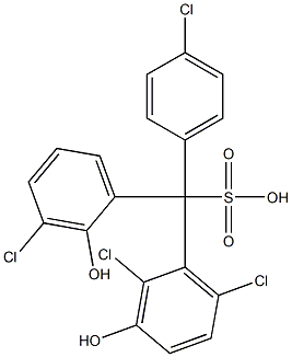 (4-Chlorophenyl)(3-chloro-2-hydroxyphenyl)(2,6-dichloro-3-hydroxyphenyl)methanesulfonic acid Structure