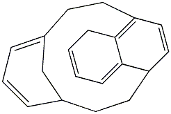 5,6,7,8,13,14-ヘキサヒドロ-5,15-エテノ-12,8-メテノ-1H-ベンゾシクロトリデセン 化学構造式