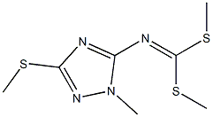 (1-Methyl-3-methylthio-1H-1,2,4-triazol-5-yl)imidodithiocarbonic acid dimethyl ester Struktur