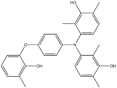 N,N-Bis(3-hydroxy-2,4-dimethylphenyl)-4-(2-hydroxy-3-methylphenoxy)benzenamine 结构式