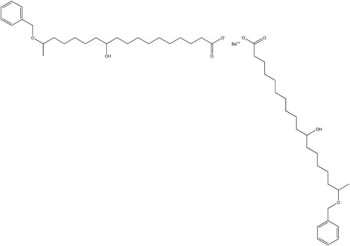 Bis(17-benzyloxy-11-hydroxystearic acid)barium salt Structure