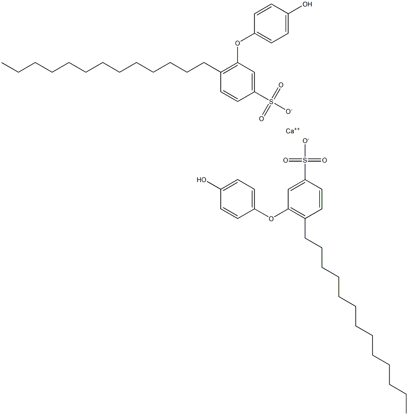 Bis(4'-hydroxy-6-tridecyl[oxybisbenzene]-3-sulfonic acid)calcium salt,,结构式