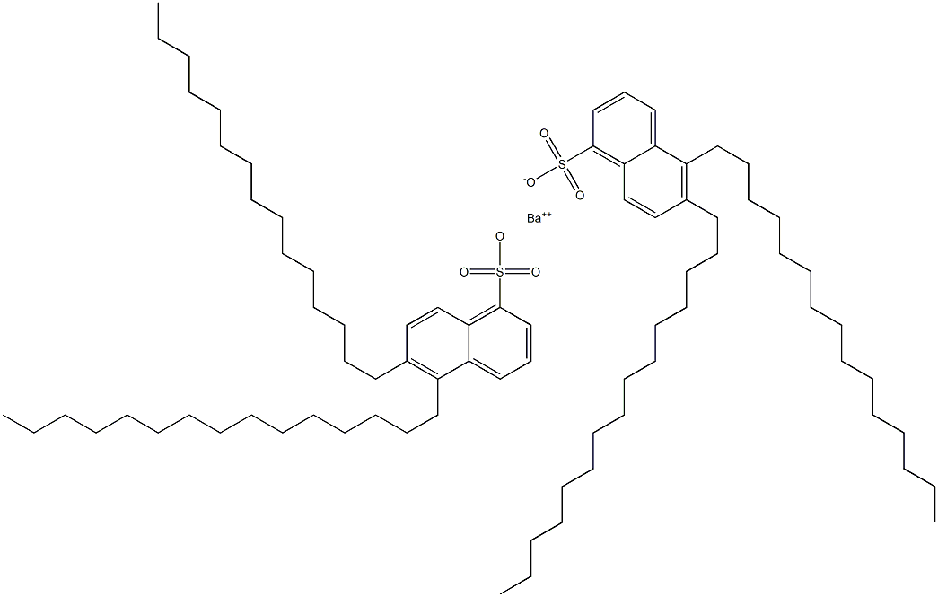 Bis(5,6-dipentadecyl-1-naphthalenesulfonic acid)barium salt Structure