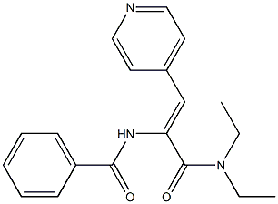 N-[1-(Diethylaminocarbonyl)-2-(4-pyridyl)ethenyl]benzamide 结构式