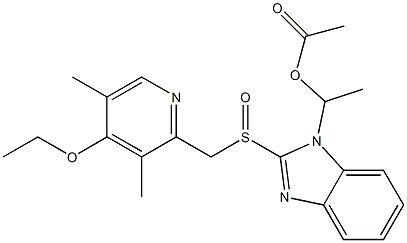1-(1-Acetyloxyethyl)-2-[(3,5-dimethyl-4-ethoxy-2-pyridinyl)methylsulfinyl]-1H-benzimidazole,,结构式