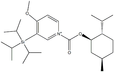 4-Methoxy-3-(triisopropylsilyl)-1-[[(1R,3R,4S)-p-menthan-3-yl]oxycarbonyl]pyridinium Structure