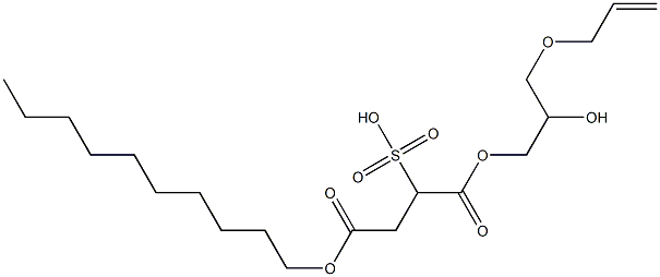 2-Decyloxycarbonyl-1-(3-allyloxy-2-hydroxypropoxycarbonyl)ethanesulfonic acid 结构式