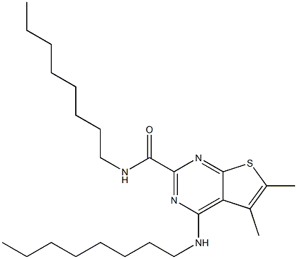 5,6-Dimethyl-4-(octylamino)-N-octylthieno[2,3-d]pyrimidine-2-carboxamide Structure