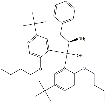 (R)-2-Amino-1,1-bis[2-butoxy-5-(1,1-dimethylethyl)phenyl]-3-phenyl-1-propanol Structure