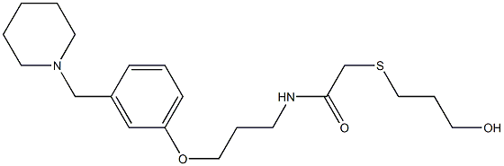 N-[3-[3-(Piperidinomethyl)phenoxy]propyl]-2-[(3-hydroxypropyl)thio]acetamide,,结构式