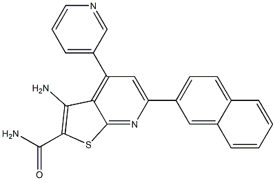 3-Amino-4-(3-pyridinyl)-6-(2-naphtyl)thieno[2,3-b]pyridine-2-carboxamide,,结构式