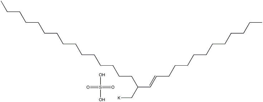 Sulfuric acid 2-(1-tridecenyl)heptadecyl=potassium ester salt,,结构式