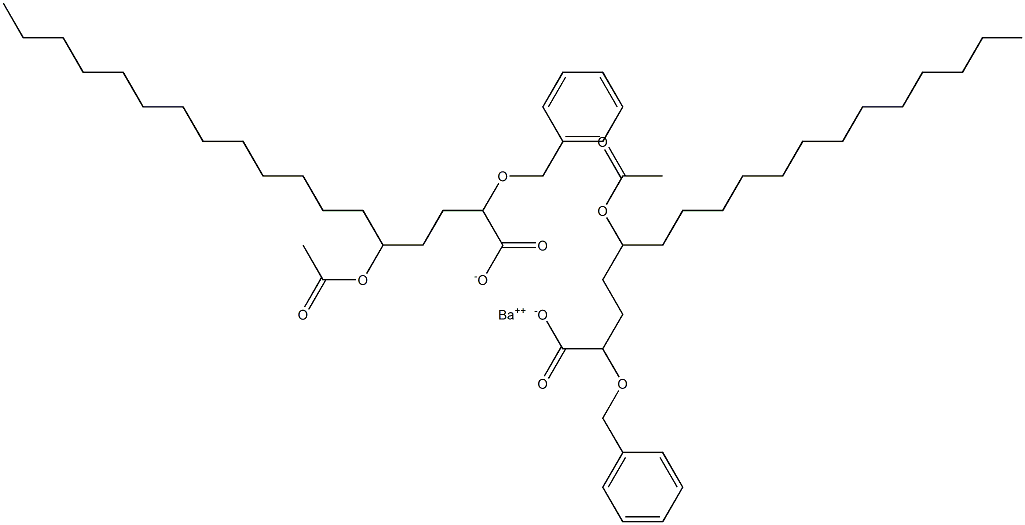 Bis(2-benzyloxy-5-acetyloxystearic acid)barium salt Struktur