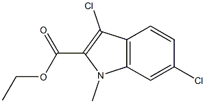 3,6-Dichloro-1-methyl-1H-indole-2-carboxylic acid ethyl ester Structure