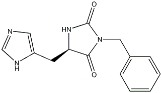 (5R)-3-Benzyl-5-[(1H-imidazole-5-yl)methyl]hydantoin 结构式