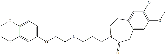 4,5-Dihydro-7,8-dimethoxy-3-[3-[N-methyl-2-(3,4-dimethoxyphenoxy)ethylamino]propyl]-1H-3-benzazepin-2(3H)-one Structure