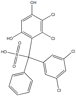 (3,5-Dichlorophenyl)(2,3-dichloro-4,6-dihydroxyphenyl)phenylmethanesulfonic acid Structure