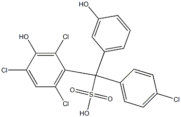 (4-Chlorophenyl)(2,4,6-trichloro-3-hydroxyphenyl)(3-hydroxyphenyl)methanesulfonic acid,,结构式
