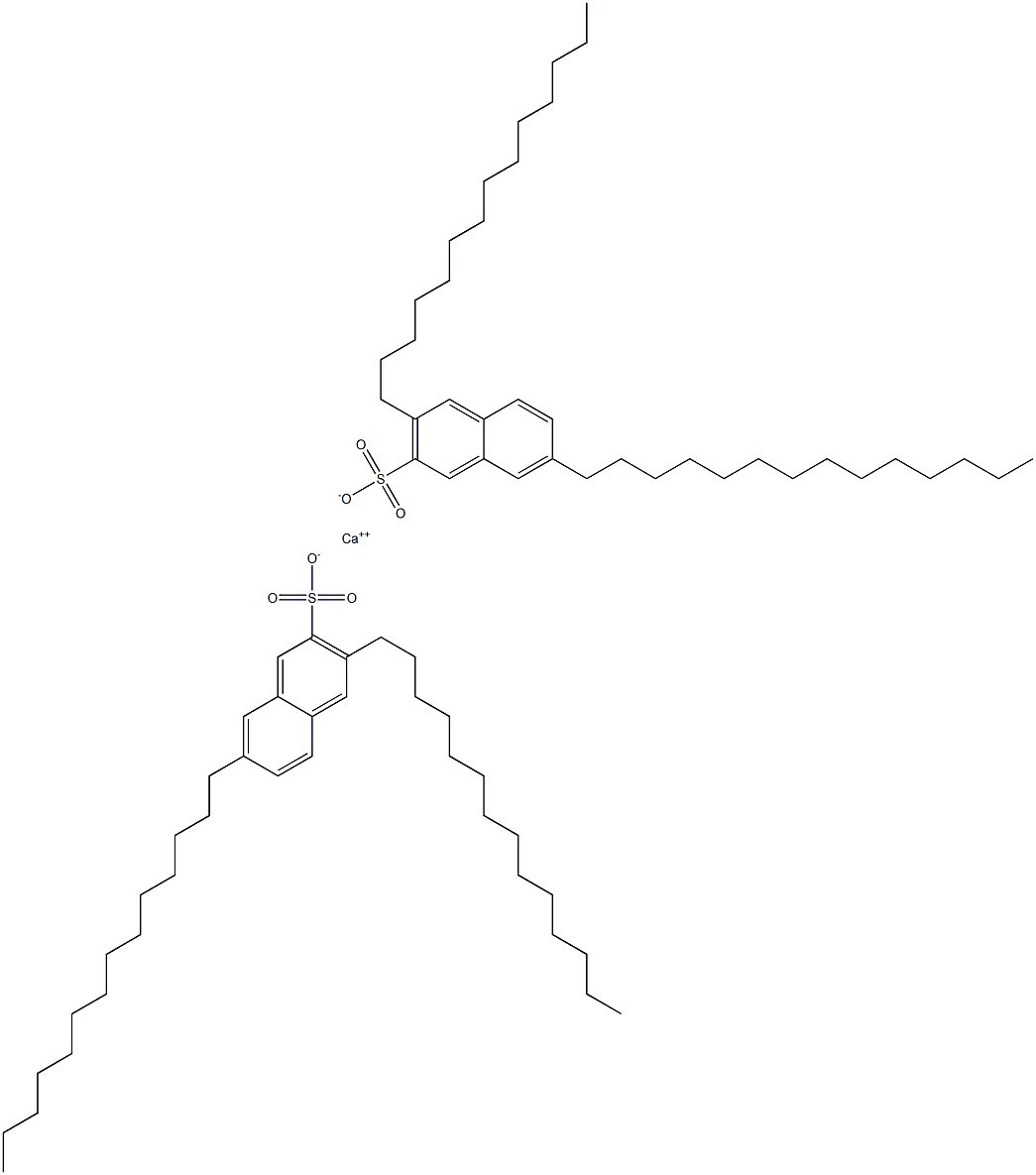 Bis(3,7-ditetradecyl-2-naphthalenesulfonic acid)calcium salt Structure