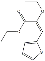 (E)-3-(チオフェン-2-イル)-2-エトキシアクリル酸エチル 化学構造式