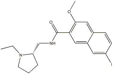 7-Iodo-3-methoxy-N-[[(2S)-1-ethyl-2-pyrrolidinyl]methyl]naphthalene-2-carboxamide 结构式